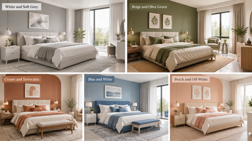 different color combinations of two colored bedroom walls