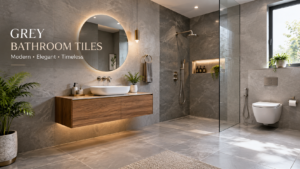 Read more about the article Grey Bathroom Tiles: Ideas, Types & Design Tips