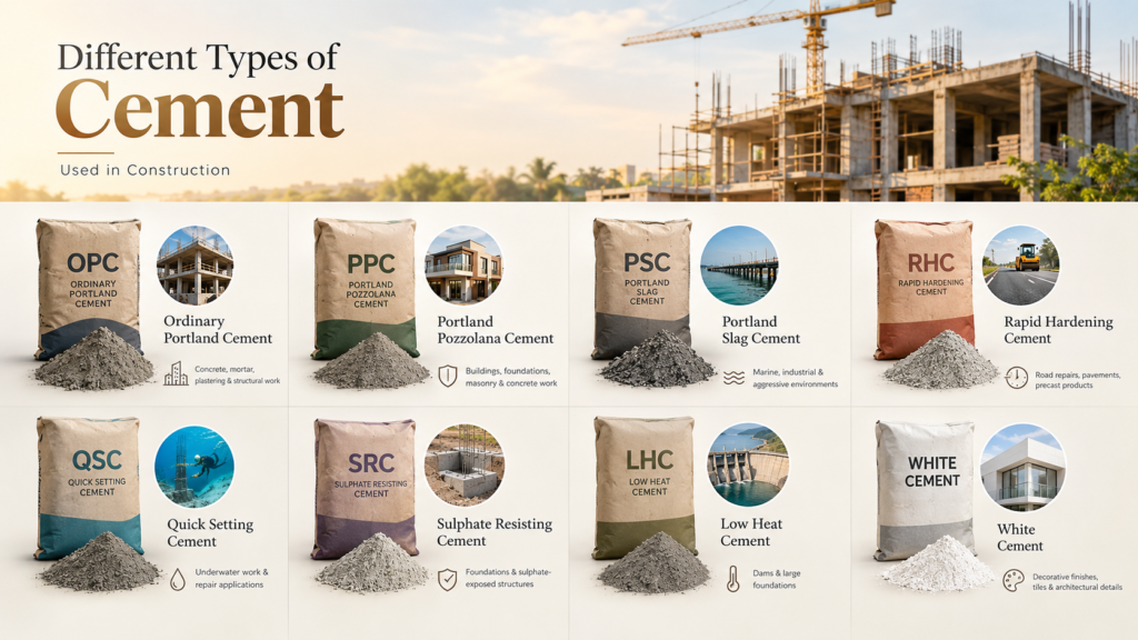 different types of cement