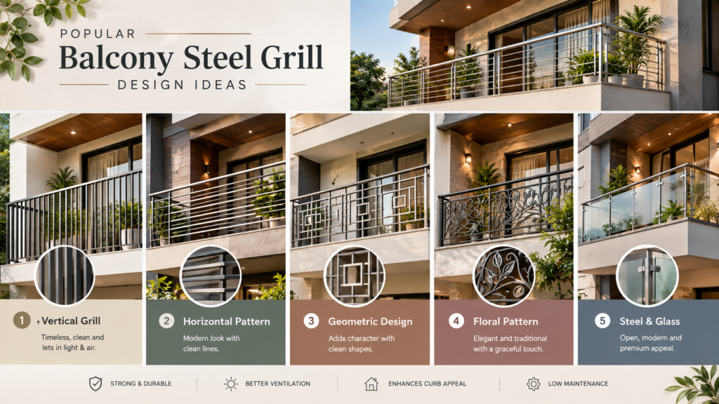 Balcony Steel Grill Design