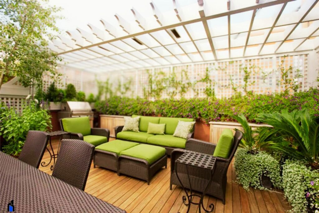 green sitting area