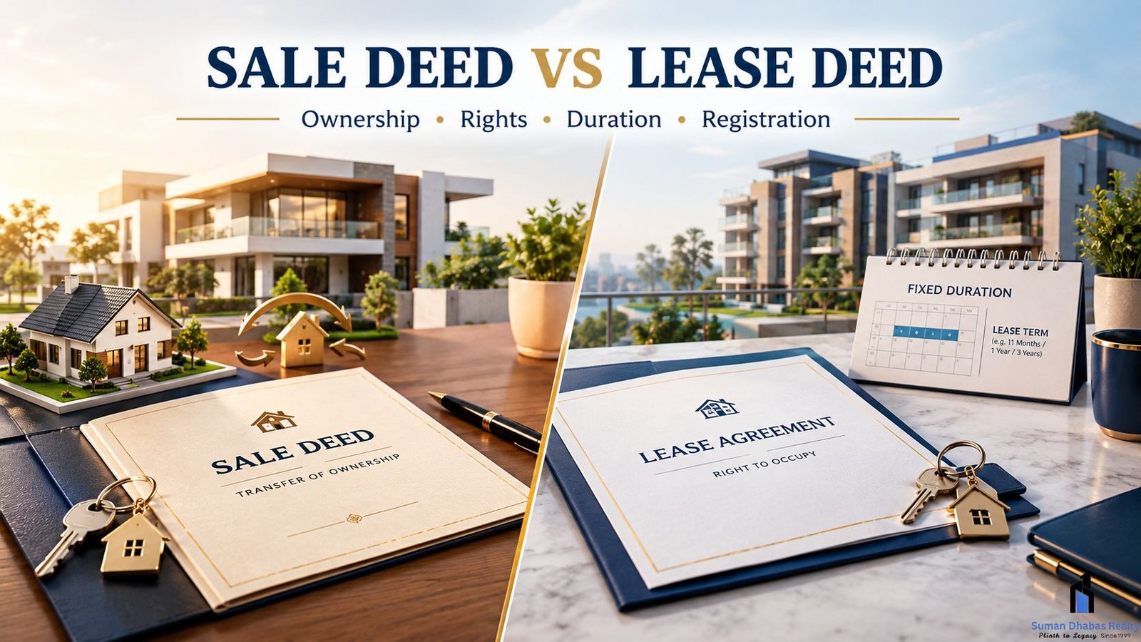 Read more about the article Sale Deed vs Lease Deed: Key Differences Explained