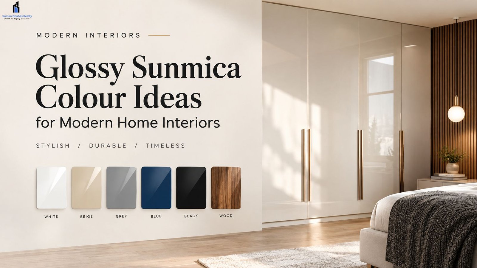 Read more about the article Glossy Sunmica Colour Ideas for Modern Home Interiors