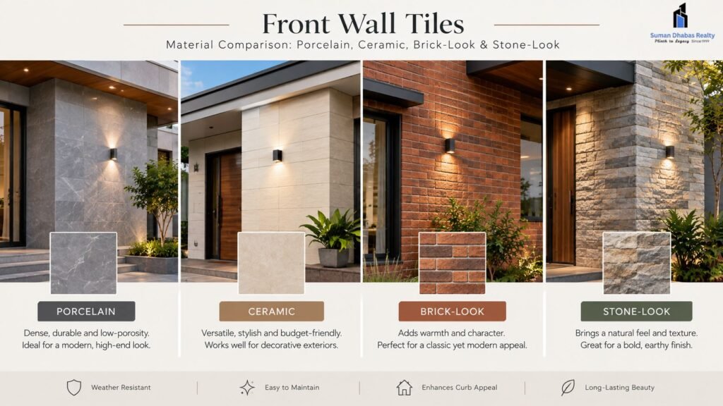 front wall tiles material comparison
