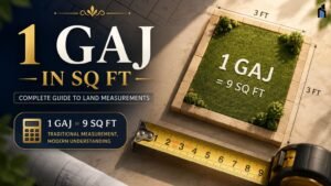 Read more about the article 1 Gaj in Sq Ft: Conversion, Formula & Land Area Calculator