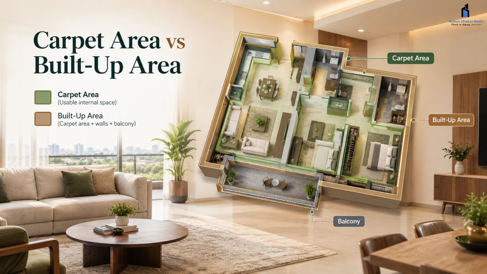 Read more about the article Carpet Area vs Built-Up Area: Key Differences